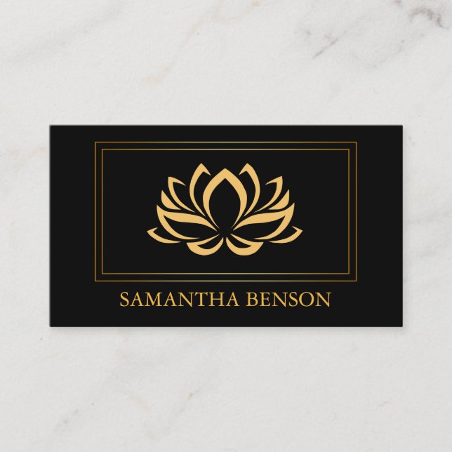 Elegantes Lotus-Logo Yoga Healing Health Meditatio Visitenkarte (Vorderseite)