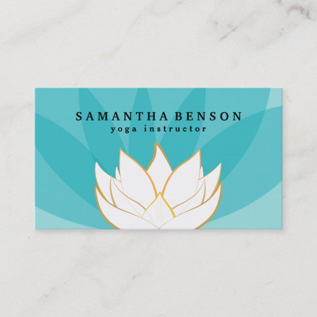 Elegantes Lotus-Logo Yoga Meditation Wellness Visitenkarte (Vorderseite)