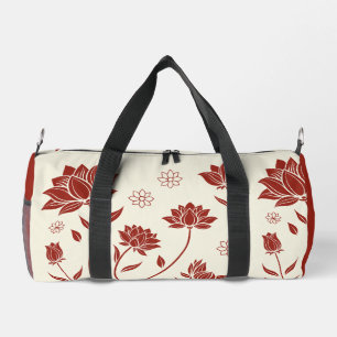Elegantes Lotus-Muster Stylischer Wochenend- & R Duffle Bag