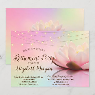 Elegantes Lotus String Lights Retirement-Party Einladung