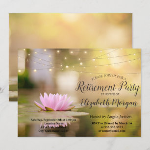 Elegantes Lotus String Lights Retirement-Party Einladung