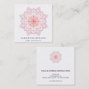 Elegantes Lotusblumen-Logo Yoga Quadratische Visitenkarte