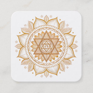 Elegantes Lotusblumen-Logo Yoga Quadratische Visitenkarte