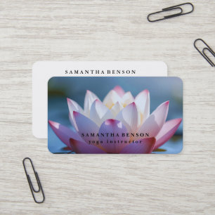 Elegantes Lotusblumen-Logo Yoga Visitenkarte