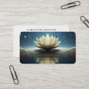 Elegantes Lotusblumen-Logo Yoga Visitenkarte