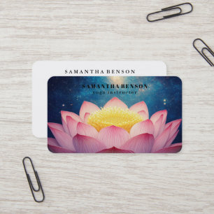 Elegantes Lotusblumen-Logo Yoga Visitenkarte
