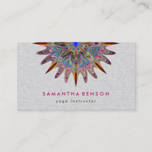 Elegantes Lotusblumen-Mandala-Logo Yoga-Inderin Visitenkarte