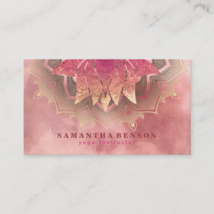 Elegantes Lotusblumen-Mandala-Logo Yoga-Trainer Visitenkarte