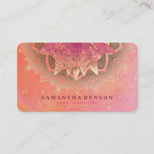 Elegantes Lotusblumen-Mandala-Logo Yoga-Trainer Visitenkarte