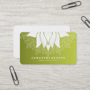 Elegantes Lotusblumen-Mandala-Logo Yoga-Trainer  Visitenkarte