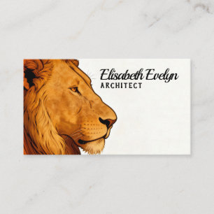 Elegantes Löwenprofil – modernes Businesscard-Desi Visitenkarte