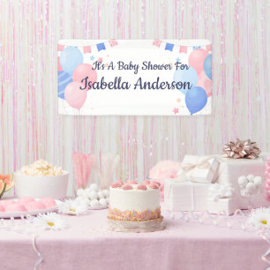 Elegantes Luftballons-Baby-Shower-Willkommensschil Banner