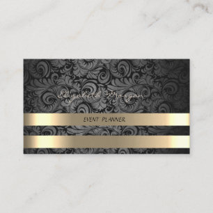 Elegantes Luxus, Damast, Imitate Gold Streifen Visitenkarte