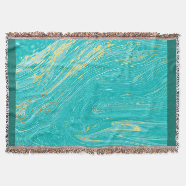 Elegantes Luxus Gold Blue Marble Design Decke (Vorderseite)