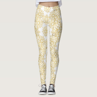 Elegantes Luxus-Gold-Blumen-Mandala-Muster Leggings