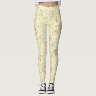 Elegantes Luxus-Gold-Blumen-Mandala-Muster Leggings