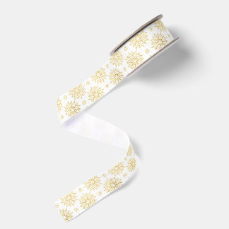 Elegantes Luxus-Gold-Blumen-Mandala-Muster Ripsband