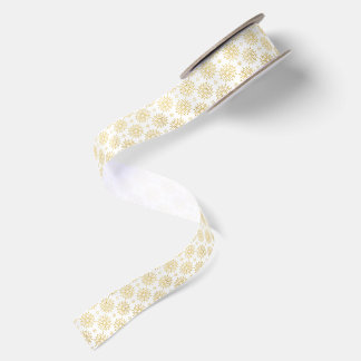 Elegantes Luxus-Gold-Blumen-Mandala-Muster Satinband