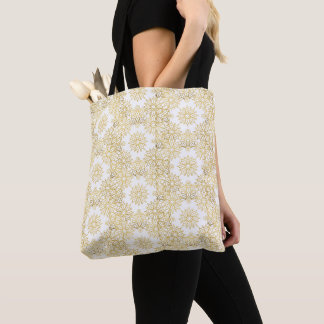 Elegantes Luxus-Gold-Blumen-Mandala-Muster Tasche