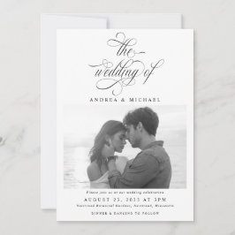 Elegantes Luxus-Kalligrafie-Script-Foto Hochzeit Einladung
