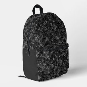 Elegantes Luxus Schwarzes Imitat Muster und Glitze Bedruckter Rucksack