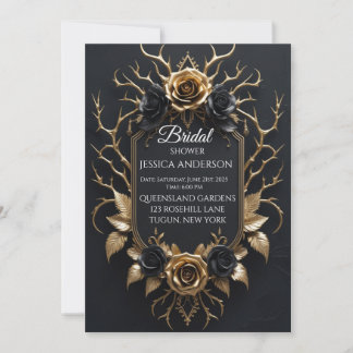 Elegantes Luxusdesign in Schwarz und Gold Einladung