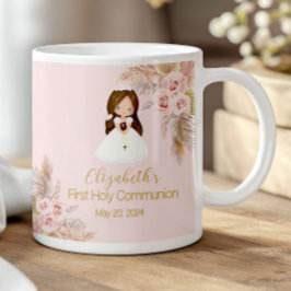 Elegantes Mädchen Erste Heilige Kommunion Boho Flo Kaffeetasse