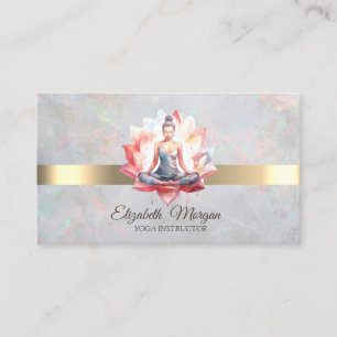 Elegantes Mädchen Lotus Opal Yoga-Lehrerin Visitenkarte