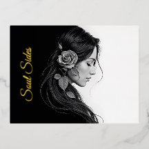Elegantes Mädchen mit Blume im Haar Moderne Kunst
