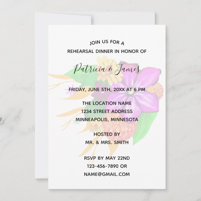 Elegantes, magisches und kühnes Probe-Dinner Einladung (Vorderseite)