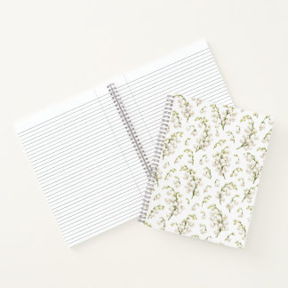 Elegantes Maiglöckchen-Blumenmuster Notizbuch