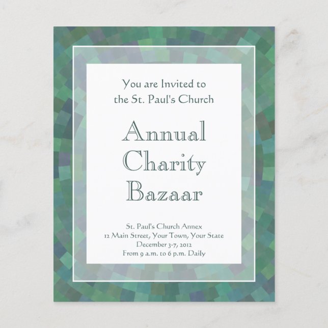 Elegantes Malachite Green Geometric Muster Flyer (Hinten)