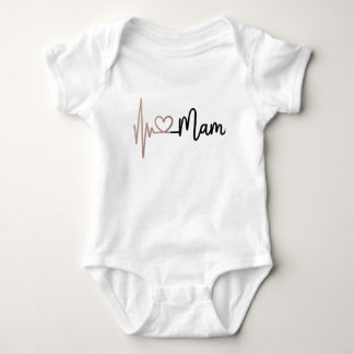 Elegantes Mama-Herzschlag-EKG-Puls-Leben-T-Shirt Baby Strampler
