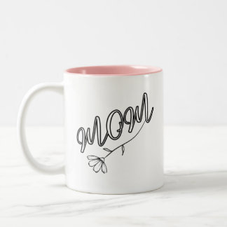 Elegantes "MAMA"-Skript mit Blume-Design Zweifarbige Tasse