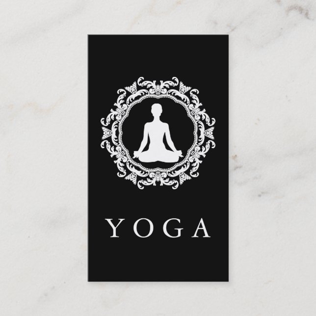 Elegantes Mandala Logo Yoga Healing Health Visitenkarte (Vorderseite)
