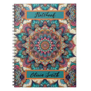Elegantes Mandala Spiral Foto Notebook Notizblock