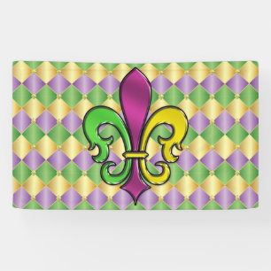 Elegantes Mardi Gras Fleur De Lis Design Banner