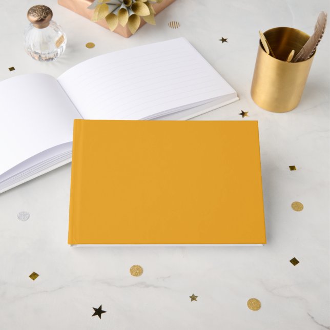 Elegantes Marigold Gästebuch in 9" x 6" Größe (Vorderseite Offen)