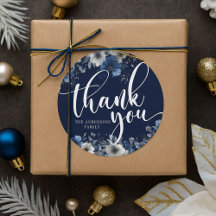 Elegantes Marineblau und Silber floral