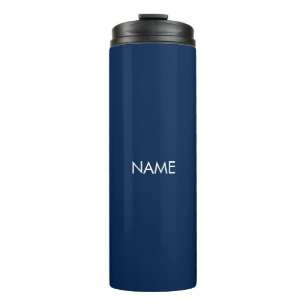 Elegantes marineblaues individuelle Name-Monogramm Thermosbecher