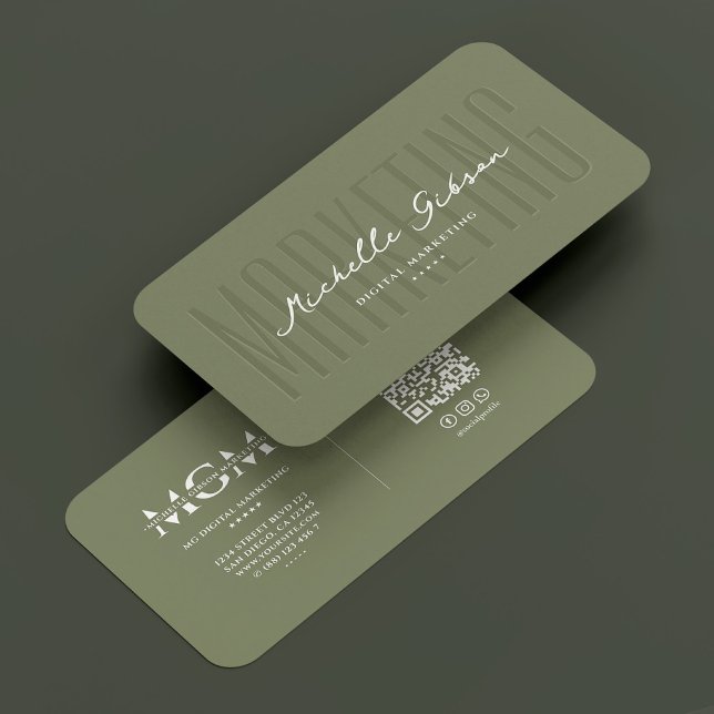 Elegantes Marketing Berufliche Größe Visitenkarte (Elegant Marketing Minimal Professional Sage Business Card
)