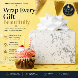 Elegantes Marmor-Hochzeitspapier Geschenkpapier