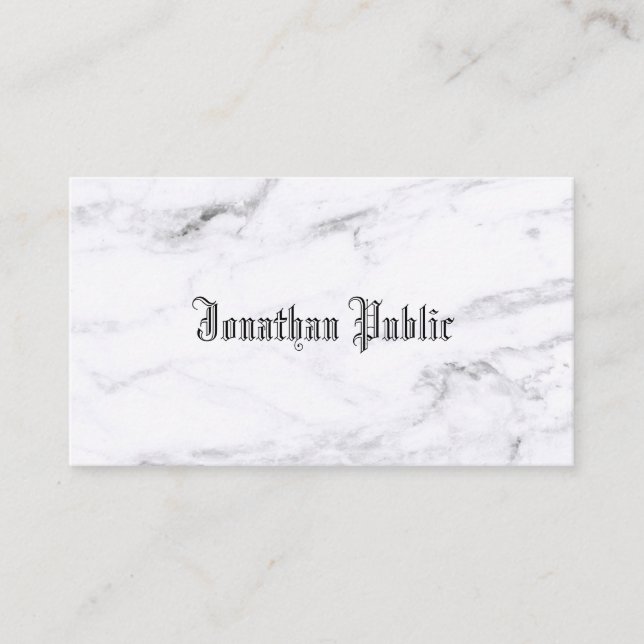 Elegantes Marmordesign Klassischer Schriftart Tren Visitenkarte (Vorderseite)