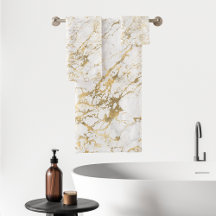 Elegantes Marmormuster Gold Weiß