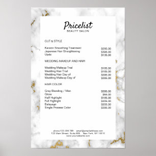 Elegantes Marmorpreisliste Poster