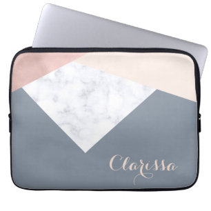 elegantes MarmorRosengoldgraues beige Laptopschutzhülle