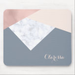 elegantes MarmorRosengoldgraues beige Mousepad<br><div class="desc">Moderner und stilvoller geometrischer Entwurf, der Imitat weißer Goldes, Grauen und Beige Farbblock des Marmors, des Rosenkennzeichnet.</div>