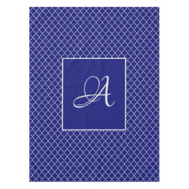 Elegantes marokkanisches Damastenschiff Blaues Mon Tischdecke