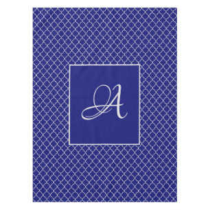 Elegantes marokkanisches Damastenschiff Blaues Mon Tischdecke