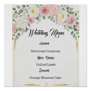 Elegantes marokkanisches Hochzeitsmenü der Goldflo Poster
